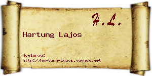 Hartung Lajos névjegykártya